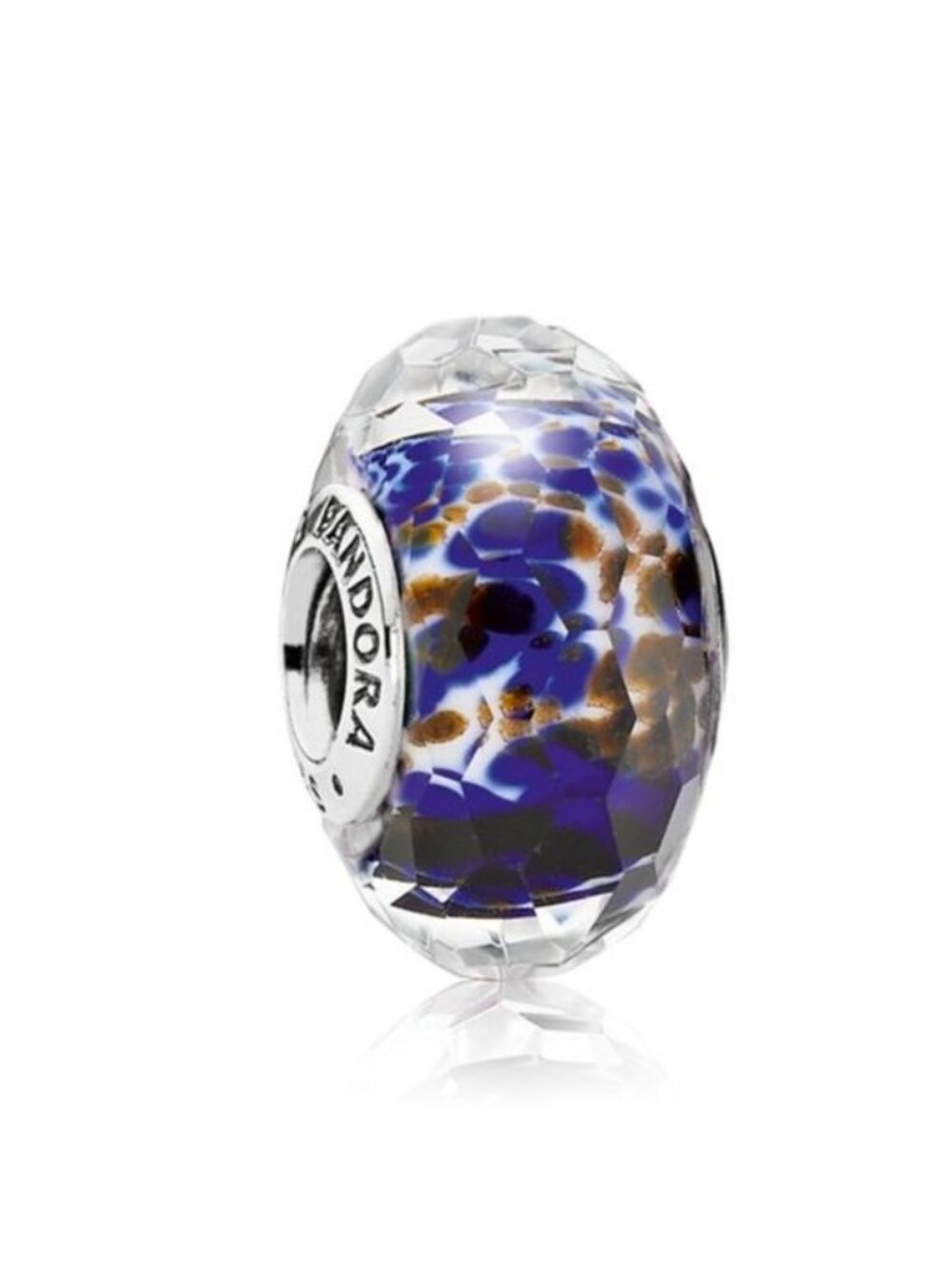 Pandora Deep Ocean Sea Glass Faceted Murano Charm 791609 Retired